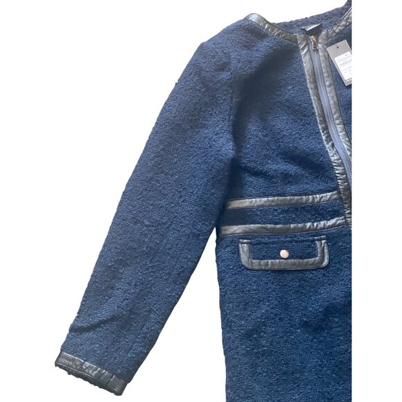 City Chic Winter Escape Coat Navy Blue Longline Jacket Women’s Size 14 - Picture 11 of 14